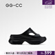 GG-CC【泳池派對】夏季厚底云朵洞洞鞋女沙灘鞋女露趾半拖鞋G25S1341 黑色 39