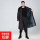 綠色軍大衣秋冬季加絨保暖長(cháng)款棉大衣防水防風(fēng)勞保棉服冷庫工作服 黑色加長(cháng)款棉大衣【加絨防水】 均碼 建議體重130-200斤