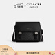 蔻馳（COACH）【禮物】奧萊男士男包經(jīng)典標志老花 RACER信使包斜挎單肩包 QB/炭黑色/黑色