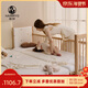 哈妙兒童拼接床實(shí)木嬰幼兒嬰兒床大人可睡無(wú)縫連接寶寶床中床兒童床 三面側升+6CM空氣纖維+抗菌床圍 200*60
