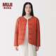 MUJI 女式木棉混盤(pán)扣棉服夾克外套女款女裝棉衣新中式26年 BD12HA6S 磚紅色 S (155/80A)