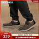 斯凱奇（Skechers）男鞋春季一腳蹬樂(lè )福鞋帆布鞋厚底低幫休閑商務(wù)鞋66387 黑色/BLK 42