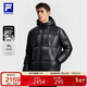 FILA斐樂(lè )90鵝絨高蓬飛羽中長(cháng)款羽絨服運動(dòng)外套男 深黑-BK L