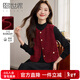 熙世界（sllsky）秋冬小香風(fēng)羊毛粗花呢馬甲女新年紅色無(wú)袖坎肩背心外穿馬夾 復古紅(馬夾） L
