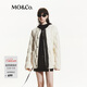 MO&Co.秋新品90%鴨絨羽絨服開(kāi)叉廓形飄帶肌理感外套