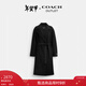 蔻馳（COACH）【新年禮物】奧萊女士腰帶羊毛長(cháng)款大衣 黑色 M /L