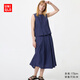 優(yōu)衣庫女裝棉麻打褶長(cháng)裙/半身裙裙子26春夏新款482285 69 藏青色 M