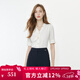 Scofield不規則V領(lǐng)襯衫通勤舒適雪紡衫女裝夏季新款 象牙白色 M 165