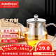 金灶（KAMJOVE）長(cháng)壺嘴玻璃泡茶壺 耐高溫304不銹鋼過(guò)濾內膽花茶壺飄逸杯茶藝壺 【精細過(guò)濾 聚流壺嘴】A-06 500ml