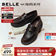 百麗（Belle）海鷗樂(lè )福鞋女26春新質(zhì)感牛皮舒適通勤單鞋B2972AA6 啡色 37