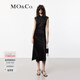 MO&Co.連衣裙夏新中式改良旗袍含桑蠶絲緞感露腰緞感波點(diǎn)提花摩安珂 黑色 S 160