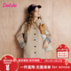 笛莎（DEESHA）童裝女童外套2025秋季新款兒童學(xué)院風(fēng)休閑風(fēng)衣外套 卡其色 165