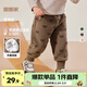 嘟嘟家【柔軟厚實(shí)】?jì)和澴忧锒罴咏q寶寶冬裝嬰兒保暖褲女童男童棉褲 咖色小熊 110