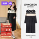 婧麒（JOYNCLEON）孕婦裝高級孕婦裙秋洋氣小香風(fēng)裙子女秋冬連衣裙 黑  Jqz193726