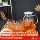 蘇氏陶瓷加厚耐熱玻璃杯套裝果汁杯家用2L涼水壺牛奶杯1壺4杯含竹制托盤(pán)