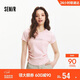 森馬（Semir）短袖T恤女夏季短款修身正肩字母印花衣服褶皺收腰101325100007