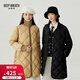 深呼吸DEEP BREATH女裝菱格壓紋中長(cháng)款鴨絨羽絨服外套女A400742 卡其 S (2)