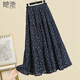 她池飄逸長(cháng)款高腰碎花裙女2026夏裝新款時(shí)尚大擺印花A字裙