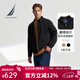諾帝卡（NAUTICA）【商場(chǎng)同款】春夏新款經(jīng)典簡(jiǎn)約挺闊有型翻領(lǐng)薄外套夾克男JO4306 黑色0TB XL