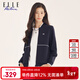 ELLE ACTIVE時(shí)尚棒球領(lǐng)運動(dòng)休閑外套女裝初秋百搭通勤精致防風(fēng)保暖夾克女 藏青色 XL