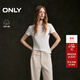 ONLY2026春季新款性感后背鏤空金屬裝飾顯瘦正肩T恤女|126101107 A43奶油白色 M