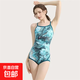 連體泳衣女高級感溫泉泳裝復古時(shí)尚顯瘦專(zhuān)業(yè)競速游泳衣女款游泳館 鎏金綠 2XL
