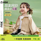 ASK JUNIOR童裝兒童外套女童春裝小童外套開(kāi)衫休閑百搭連帽上衣 卡其色 100