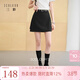 三彩2025秋季新款半身裙高腰設計感直筒裙短裙簡(jiǎn)約氣質(zhì)通勤S 經(jīng)典黑 M