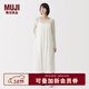 MUJI 女式雙層紗織點(diǎn)狀提花吊帶連衣裙睡裙可外穿女裝連身裙26年春季 米白色 S (155/80A)