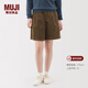 MUJI女式 木棉混 燈芯絨 裙褲 褲子女款 短褲女裝 BE1XZA5A 深米色 XL (165/74A)