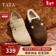他她（TATA）2025年秋休閑鞋勃肯鞋女時(shí)尚包頭拖鞋新款 4XN03啡色（絨） 37