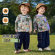 MQDMINI[漫畫(huà)T]童裝男童長(cháng)袖T恤兒童假兩件雙色袖寶寶趣味t時(shí)尚衣服