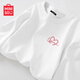 名創(chuàng)優(yōu)品（MINISO）純棉長(zhǎng)袖t恤女2025新款爆款春秋奶白色打底衫上衣休閑寬松體恤衫 白色(戀粉心胸標(biāo)) L 165 (顯瘦 遮肚子)