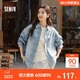 森馬（Semir）森柔|牛仔襯衫女春中長(cháng)款oversize落肩長(cháng)袖衣服襯衣103125105002