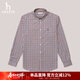 哈吉斯（HAZZYS）男裝 春秋款格子襯衣商務(wù)休閑純棉長(cháng)袖襯衫男ASCZK1BCK13 橙色OR L (175/96A 48)