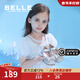 百麗（Belle）童鞋幼童學(xué)步寶寶鞋春秋款蝴蝶結公主鞋女童水晶鞋兒童單鞋小皮鞋 銀色 30 腳長(cháng)18.4-19cm