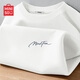 名創(chuàng  )優(yōu)品（MINISO）重磅純棉100%短袖t恤男女簡(jiǎn)約內搭寬松上衣夏季百搭圓領(lǐng)白色半袖 白色(mt心靈筆尖胸標) L /175(正品保障)