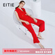 愛(ài)特愛(ài)（EITIE）夏季新款商場(chǎng)同款時(shí)尚干練職業(yè)通勤無(wú)袖翻領(lǐng)顯瘦連體褲女6207903 紅色61 XL 170