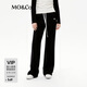MO&Co.松緊腰寬松直筒闊腿休閑褲女款