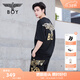 BOY LONDON英式潮流百搭情侶款短袖黑色燙金時(shí)尚休閑T恤N01910 黑色 現貨 XL 此款偏大，建議拍小一碼