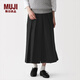 MUJI 女式 雙層編織 裙褲 褲子女款26年春季女裝 BE1SMC6S 黑色 XL (165/74A)