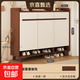 入戶(hù)門(mén)鞋柜家用門(mén)口室內玄關(guān)柜新中式收納柜一體靠墻儲物柜鞋架子 【進(jìn)口防潮實(shí)木生態(tài)板 免拉手】煙霞暖咖100*32*100cm