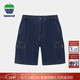 texwood蘋(píng)果男士牛仔短褲夏裝薄款休閑運動(dòng)褲中年涼感透氣潮彈力五分中褲 深藍 輕薄 L 【休閑棉】175/84A