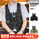 馬登工裝多口袋機能戰術(shù)馬甲戶(hù)外無(wú)袖坎肩攝影釣魚(yú)兩用挎包外套男 黑色 均碼