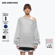 ANN ANDELMAN【鄭伊安同款】2026新款斜肩長(cháng)袖針織上衣背心兩件套 灰色 S