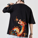 天龍致尊（Denon supreme）短袖刺繡t恤男女夏季國潮中國龍寬松大碼純棉中國風(fēng)情侶裝T恤衫 T602黑色 XL （建議136-155斤）