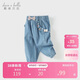 戴維貝拉女童秋裝棉褲子兒童洋氣牛仔褲寶寶休閑束腳褲