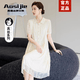 奧絲婕（Aosijie）高端品牌真絲連衣裙女2026夏季新款氣質(zhì)寬松刺繡100%桑蠶絲襯衫裙 米色【100%桑蠶絲】 2XL 【136-170斤】