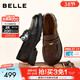 百麗（Belle）元寶樂(lè )福鞋女鞋2026春季新款商場(chǎng)同款羊皮黑色小皮鞋E9L1DAA6 棕色 36 (230mm)