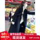 GARNUO雙面羊毛大衣女中長(cháng)款2026年新款春秋冬季小個(gè)子西裝黑色毛呢外套 黑色 M【101-115斤】